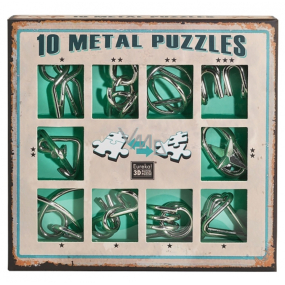Albi Set of 10 metal puzzles green, age 7+