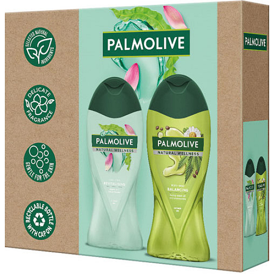 Palmolive Natural Wellness Revitalizing shower gel 500 ml + Natural Wellness Balancing shower gel 500 ml, cosmetic set
