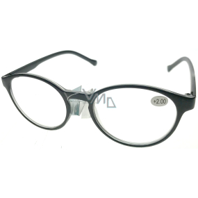 Berkeley Reading glasses +2.0 plastic black, round glass 1 piece MC2182