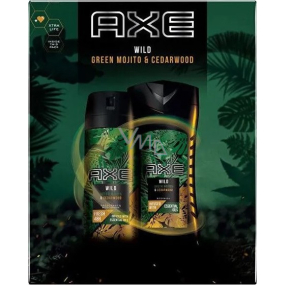 Ax Wild Green Mojito & Cedarwood deodorant spray for men 150 ml + shower gel 250 ml, cosmetic set