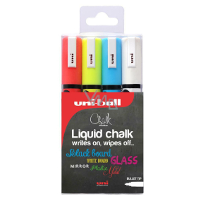 Uni Mitsubishi Chalk Marker Liquid Chalk chalk markers mix colours 1,8-2,5 mm, set of 4 colours, PWE-5M
