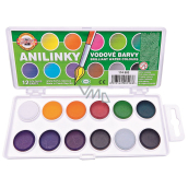 Koh-i-Noor Aniline-brilliant water colours, white ground 22,5 mm 12 colours