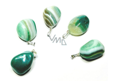 Agate green Trommel pendant natural stone 2,2-3 cm, 1 piece, symbolizes the element earth