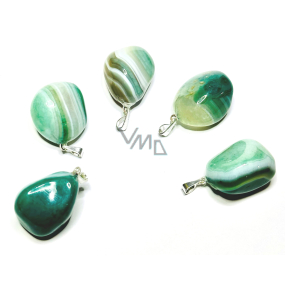 Agate green Trommel pendant natural stone 2,2-3 cm, 1 piece, symbolizes the element earth