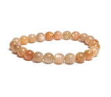 Sunstone bracelet elastic natural stone, bead 8 mm / 16-17 cm, hides the power of the Sun and fire