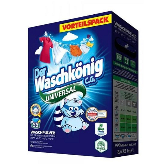 WaschKönig Universal universal washing powder for white and light laundry 55 doses 3,575 kg