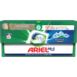 Ariel - Mountain Spring - Tout en 1 - Lessive - Capsules Lavantes -  Dosettes - 27 Lavages