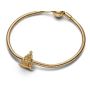 Sterling silver 925 Glittering Christmas tree gold, Christmas bracelet bead