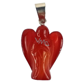 Red Agate Guardian Angel Pendant Natural Stone 2 - 2.2 cm, provides courage and strength