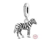 Charm Sterling Silver 925 Zebra Horse in Pajamas, Animal Bracelet Pendant
