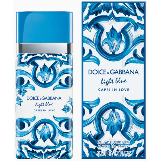 Flakon parfémované vody Dolce & Gabbana Light Blue Capri in Love pro ženy, 50 ml, svěží a letní design.