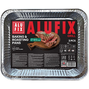 Alufix universal aluminum grilling tray 32 x 26 x 4.5 cm, 3 pcs Alufix universal aluminum grilling tray 32 x 26 x 4.5 cm, 3 pcs