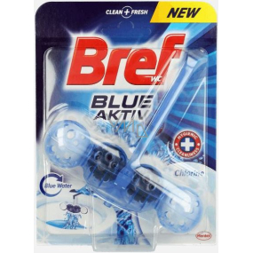 Bref Blue Aktiv Chlorine WC block for hygienic cleanliness and freshness of your toilet, colors the water to a blue shade of 50 g