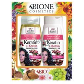 Bione Cosmetics Keratin & Caffeine Macadamia Oil Regenerating Hair Shampoo 260 ml + Regenerating Conditioner 260 ml, cosmetic set