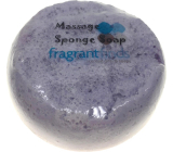 Fragrant Love Glycerine massage soap with a sponge filled with the scent of perfume Jessica Parker Lovely in purple-pink 200 g