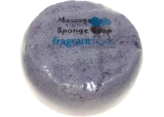 Fragrant Love Glycerine massage soap with a sponge filled with the scent of perfume Jessica Parker Lovely in purple-pink 200 g