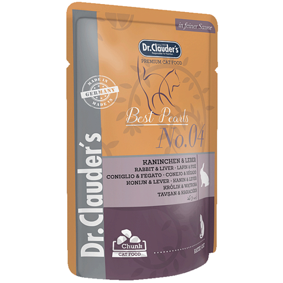 Dr. Clauders Rabbit Meat and Liver in Sauce Complete Food with Meat Chunks for Cats Pouch 100 g