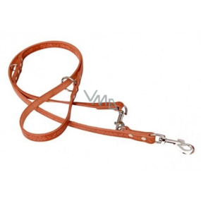 B&F Leather leash switch Grazl pattern acorn leaf color cognac 1.8 x 240 cm