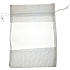 White jute imitation bag with window 18.5 x 13.5 cm