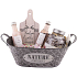 Bohemia Gifts Rose tinsel hair shampoo 200 ml + shower gel 200 ml + bath salt 1200 ml + soap in a can of 80 g + decorative cutting board, cosmetic set
