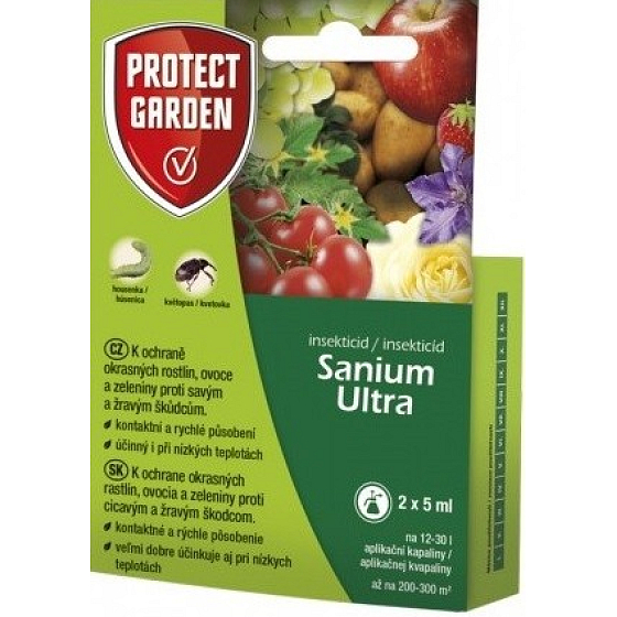 Protect Garden Sanium Ultra insecticide for the protection of ornamental plants, fruits, and vegetables 2 x 5 ml