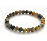 Tiger eye multi color bracelet elastic natural stone, ball 6 mm / 16-17 cm, stone of the sun and earth, brings luck and wealth