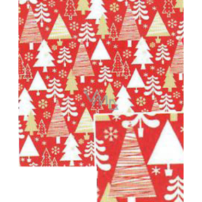Nekupto Christmas gift wrapping paper 70 x 500 cm Red white, golden trees