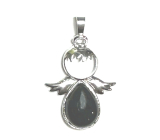 Obsidian Angel guardian pendant natural stone 3,5 x 2,5 mm, rescue stone