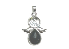 Obsidian Angel guardian pendant natural stone 3,5 x 2,5 mm, rescue stone