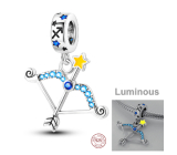 Sterling Silver 925 Luminous - Zodiac Sign Sagittarius, Bracelet Pendant