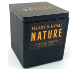 Heart & Home Nature Oak wood and vetiver scented candle glass, burning time up to 20 hours 80 g