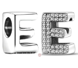Sterling silver 925 Alphabet letter E, bead for bracelet