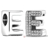 Sterling silver 925 Alphabet letter E, bead for bracelet