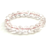 Azeztulite pink bracelet elastic natural stone 9 mm / 16-17 cm high frequency energy, stone of light and clarity