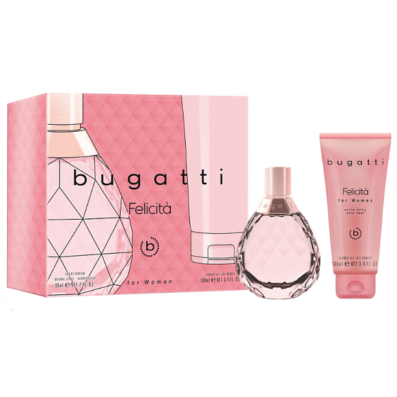 Bugatti Felicitá Eau de Parfum for Women 100 ml + Shower Gel 200 ml, Gift Set