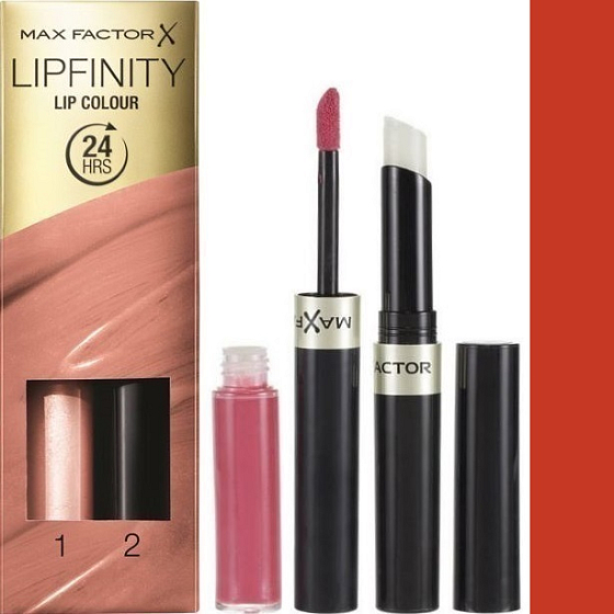 Max Factor Lipfinity Lip Colour Lipstick and Gloss 140 Charming 2.3 ml and 1.9 g