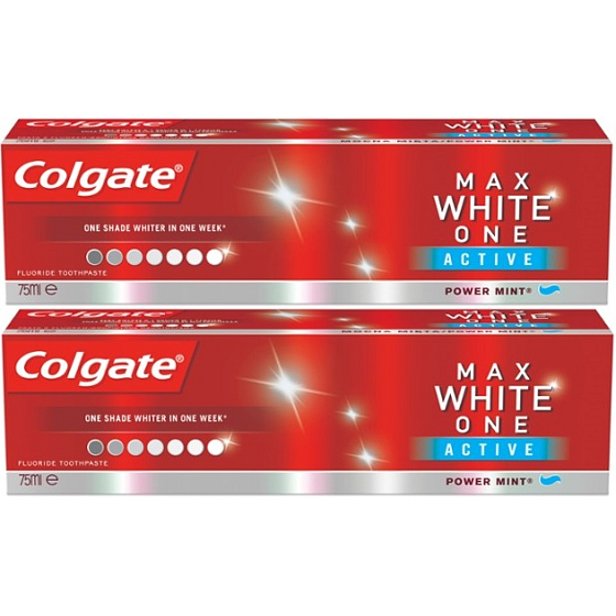 Colgate Max White One Active Toothpaste 2 x 75 ml, duopack