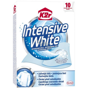 K2r Intensive White Intense white unique bleaching wipes counteract the graying of the laundry and restore the bright white color of 10 wipes