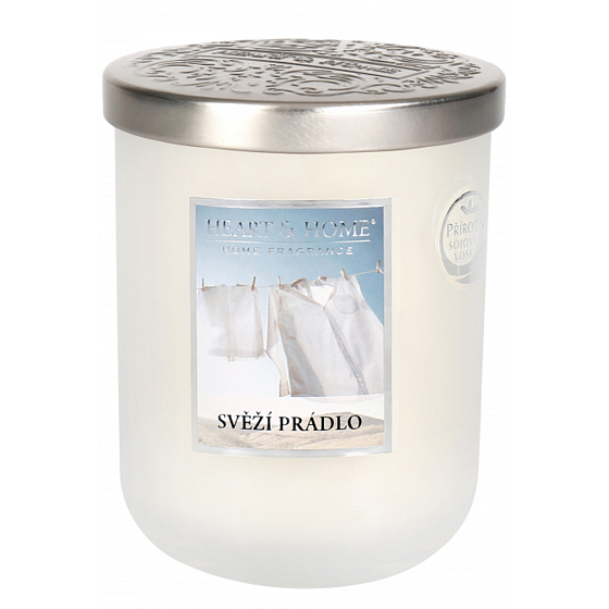 Heart & Home Fresh laundry Soy scented candle large burns up to 75 hours 340 g