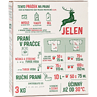 Jelen laundry powder with a soap base, 60 doses, 3 kg