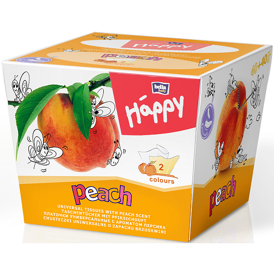 Bella Happy Baby Peach hygienic handkerchiefs 2 layers 80 pieces