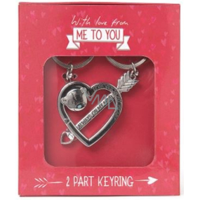 Me to You Keychain metal Heart and arrow 2 pieces in the package