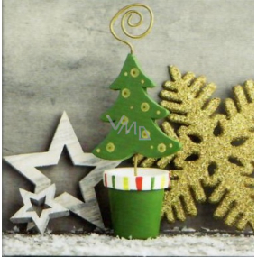 Nekupto Christmas Gift Cards green tree 6.5 x 6.5 cm 6 pieces