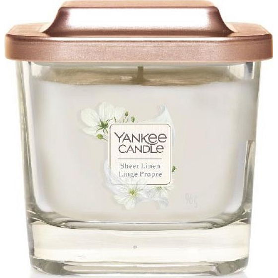 Yankee Candle Sheer Linen - Pure Linen Soy Scented Candle Elevation Small Glass 1 Wick 96 g