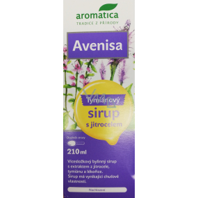 Aromatica Avenisa Thyme herbal syrup with plantain promotes normal respiratory tract function, helps to expectorate more effectively, 210 ml for children over 10 years