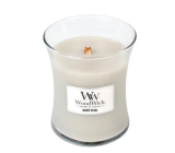 WoodWick Warm Wool - Warm wool scented candle with wooden wick and lid glass medium 275 g