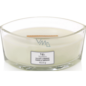 WoodWick Fig Leaf & Tuberose - Fig leaf and tuberose scented candle with wooden wide wick and lid 453 g