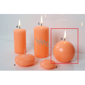 Lima Reflex Phosphorescent Orange Candle Sphere 80 mm 1 piece