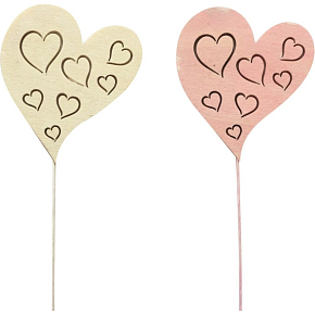 Wooden heart 8 cm + wire, 1 piece