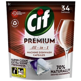 Cif Premium Clean All in 1 Regular Dishwasher Tablets 34 pieces